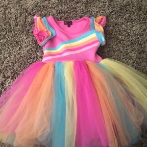 Girls JoJo Siwa Rainbow Tutu Party Dress Size 4/5